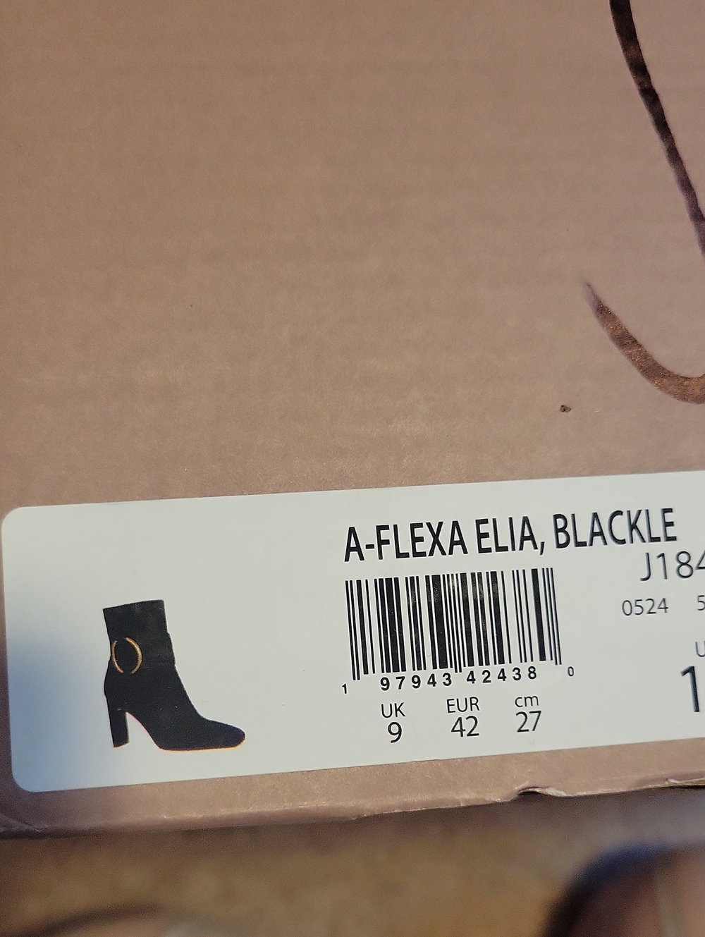 Franco Sarto Black Ankle Boot with Gold Ring Accent